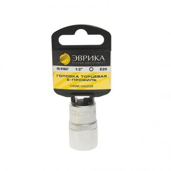 93 р. Головка торцевая 12 TORX E20 с держателем ЭВРИКА ЭВРИКА er-91607h  с доставкой в г. Майкоп. Увеличить фотографию 1