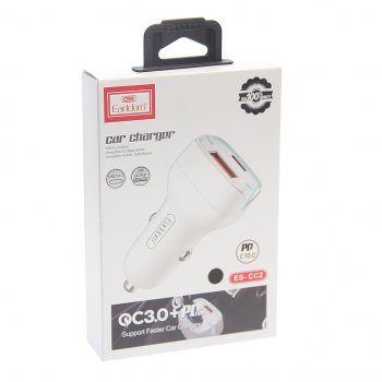 619 р. Устройство зарядное в прикуриватель 1USB + 1 Type C 12V кабель USB Type C EARLDOM EARLDOM es-cc2c black  с доставкой в г. Майкоп. Увеличить фотографию 3