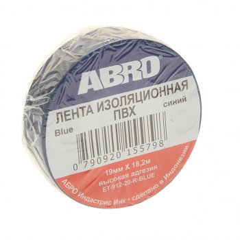 99 р. Изолента ПВХ синяя 18ммх18.2м ABRO ABRO et-912-18-20-blu-rw  с доставкой в г. Майкоп. Увеличить фотографию 1