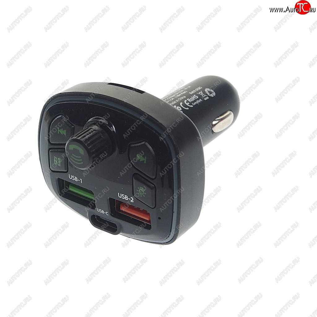 899 р. Устройство зарядное в прикуриватель с трансмиттером (bluetooth,hands free) EARLDOM EARLDOM et-m71 black  с доставкой в г. Майкоп