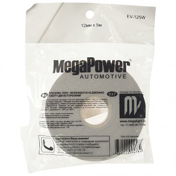 36 р. Скотч двухсторонний 12ммх5м белый MEGAPOWER MEGAPOWER-AUTOMOTIVE ev-125w  с доставкой в г. Майкоп. Увеличить фотографию 1