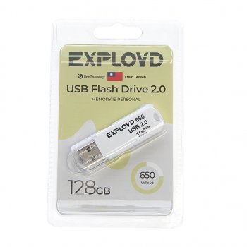 899 р. Карта памяти USB 128GB EXPLOYD EXPLOYD ex-128gb-650-white  с доставкой в г. Майкоп. Увеличить фотографию 1
