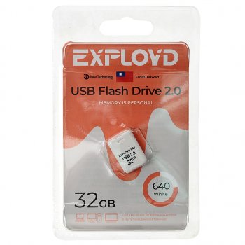 589 р. Карта памяти USB 32GB EXPLOYD EXPLOYD ex-32gb-640-white  с доставкой в г. Майкоп. Увеличить фотографию 1