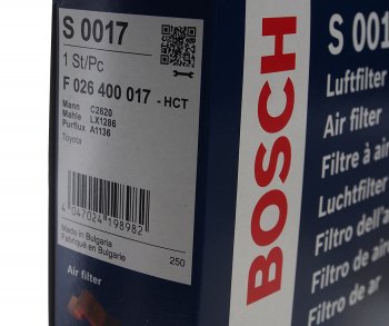 969 р. Фильтр воздушный TOYOTA Avensis (03-),Corolla (02-) BOSCH BOSCH f026400017  с доставкой в г. Майкоп. Увеличить фотографию 3