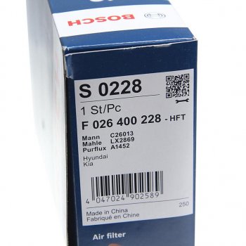 899 р. Фильтр воздушный HYUNDAI ix35 (10-),Tucson (10-) KIA Sportage (10-) BOSCH BOSCH f026400228  с доставкой в г. Майкоп. Увеличить фотографию 2