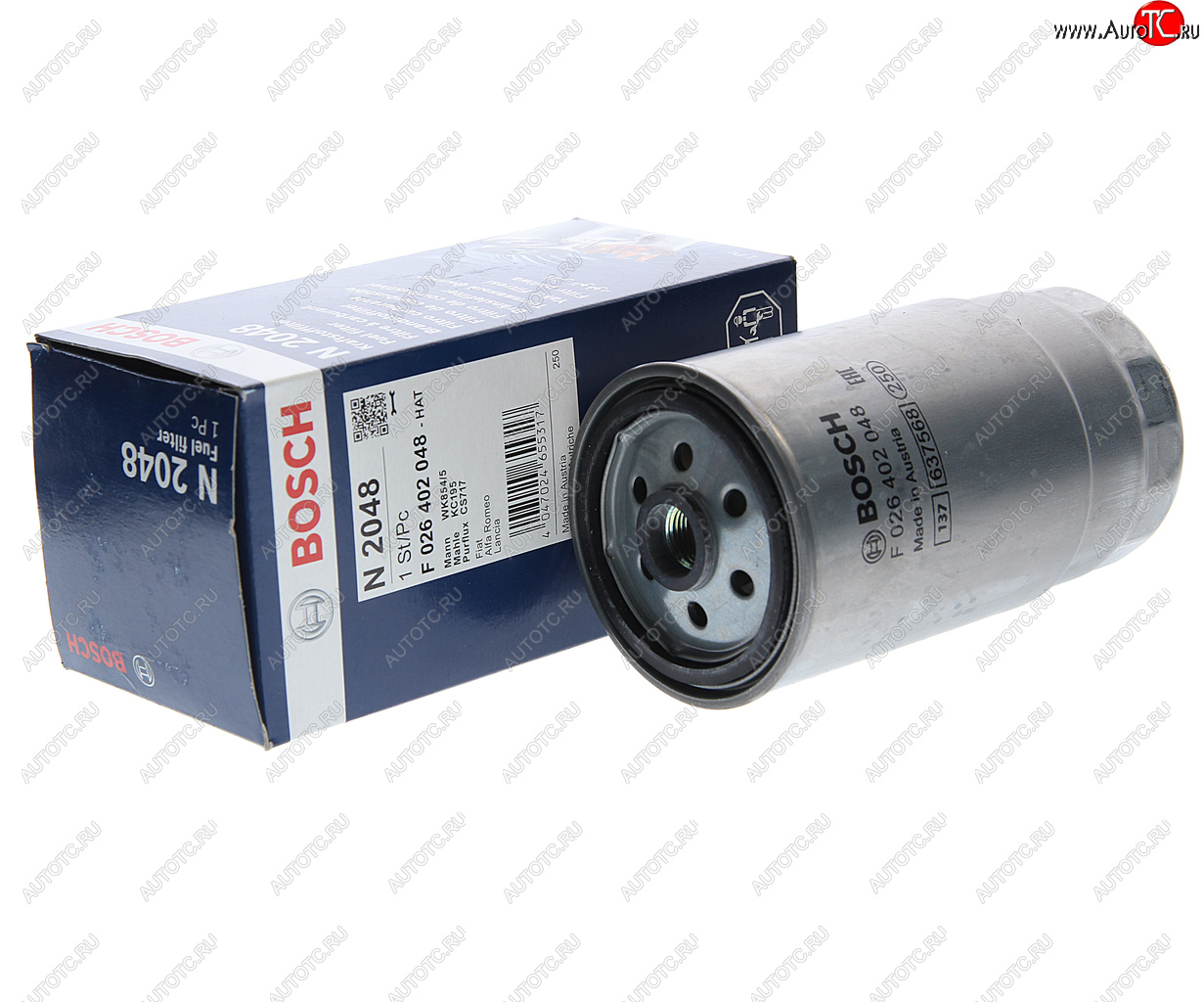 1 769 р. Фильтр топливный HYUNDAI Verna,Getz,Starex H-1,Matrix,Santa Fe (дв.В4CB) (CRDI) BOSCH BOSCH f026402048 BOSCH f026402048  с доставкой в г. Майкоп