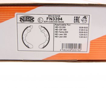 2 099 р. Колодки тормозные MAZDA 323 (98-04) задние барабанные (4шт.) NIBK NIBK fn3394 NIBK fn3394  с доставкой в г. Майкоп. Увеличить фотографию 3