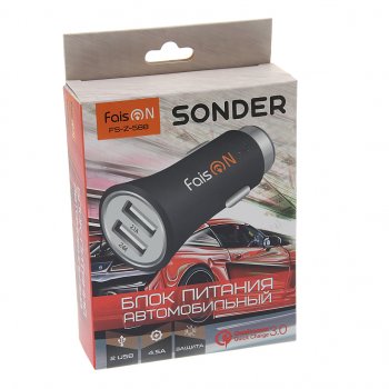 499 р. Устройство зарядное в прикуриватель 2USB 12V Quick Charge EARLDOM EARLDOM fs-z-588 black  с доставкой в г. Майкоп. Увеличить фотографию 3