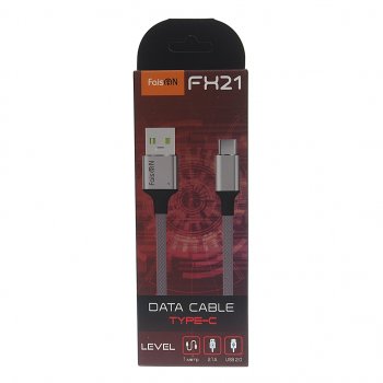 190 р. Кабель USB Type C 1м FAISON FAISON fx21 grey  с доставкой в г. Майкоп. Увеличить фотографию 2