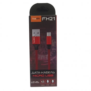 147 р. Кабель micro USB 1м FAISON FAISON fx21 red  с доставкой в г. Майкоп. Увеличить фотографию 2