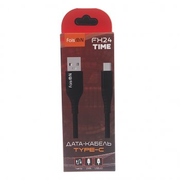 196 р. Кабель USB Type C 1м FAISON FAISON fx24 time black  с доставкой в г. Майкоп. Увеличить фотографию 2