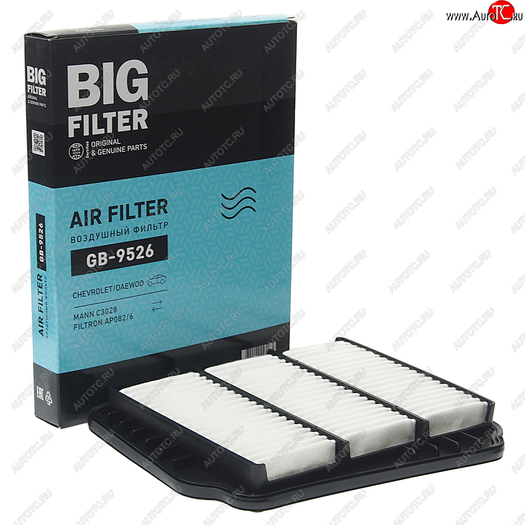 459 р. Фильтр воздушный DAEWOO Nubira CHEVROLET Lacetti BIG FILTER BIG FILTER gb-9526 BIG FILTER gb-9526  с доставкой в г. Майкоп