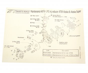 1 689 р. Ремкомплект редуктора Аляска ВПРЫСК TOMASSETO TOMASETTO гбо 000415  с доставкой в г. Майкоп. Увеличить фотографию 3