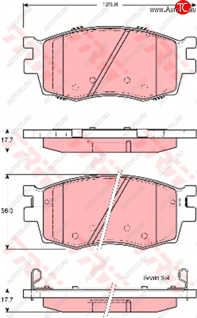 4 089 р. Колодки тормозные передние (4шт.) TRW KIA Rio 2 JB дорестайлинг седан (2005-2009)  с доставкой в г. Майкоп