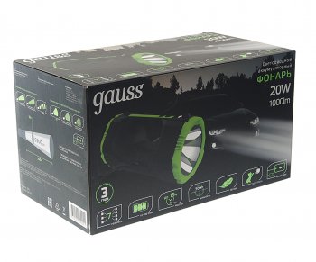 2 799 р. Фонарь-прожектор аккумуляторный GAUSS GAUSS gf703 GAUSS gf703  с доставкой в г. Майкоп. Увеличить фотографию 5