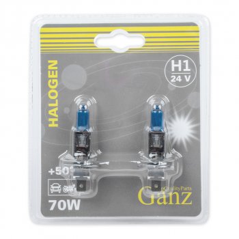 389 р. Лампа 24V H1 70W P14.5s +50% блистер (2шт.) GANZ GANZ gip06049  с доставкой в г. Майкоп. Увеличить фотографию 2