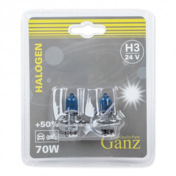 399 р. Лампа 24V H3 70W PK22s +50% блистер (2шт.) GANZ GANZ gip06052  с доставкой в г. Майкоп. Увеличить фотографию 2