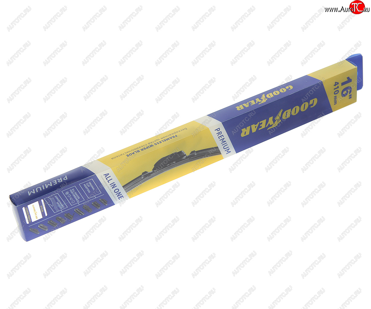 1 059 р. Щетка стеклоочистителя 410мм бескаркасная (8 адаптеров) Premium GOODYEAR GOODYEAR gy000436  с доставкой в г. Майкоп
