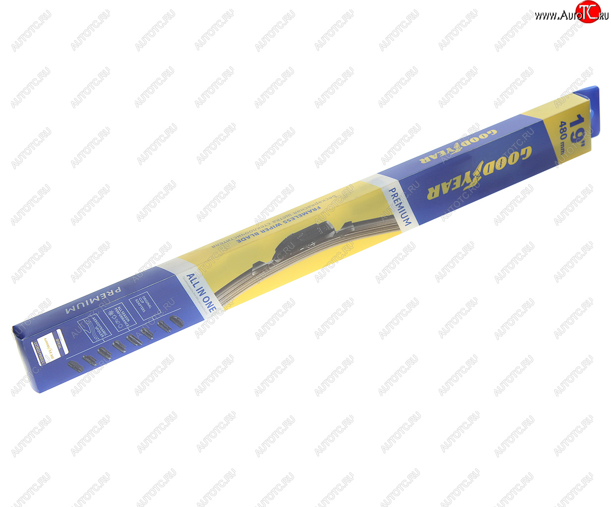 1 059 р. Щетка стеклоочистителя 480мм бескаркасная (8 адаптеров) Premium GOODYEAR GOODYEAR gy000439  с доставкой в г. Майкоп
