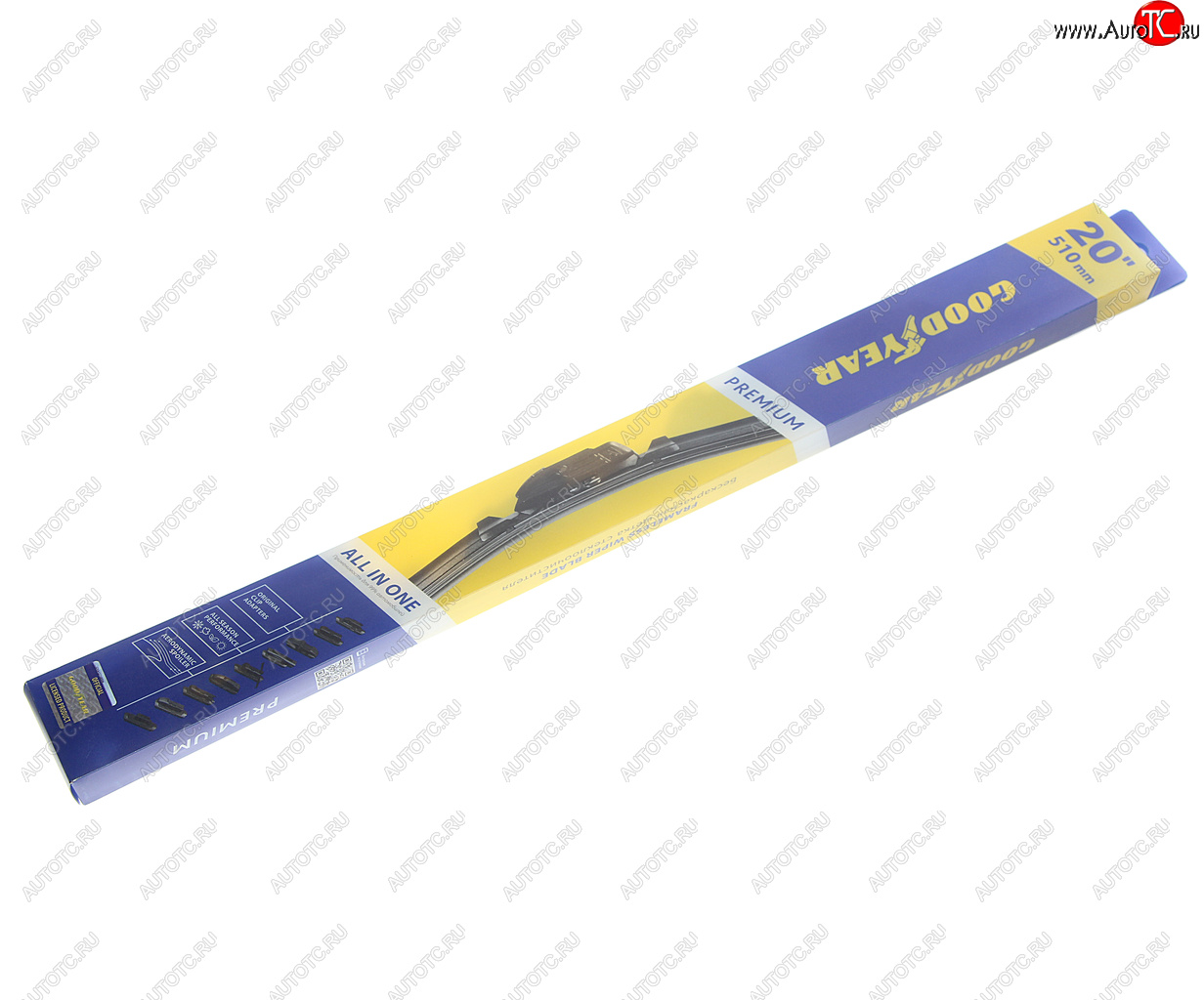 1 059 р. Щетка стеклоочистителя 510мм бескаркасная (8 адаптеров) Premium GOODYEAR GOODYEAR gy000440  с доставкой в г. Майкоп