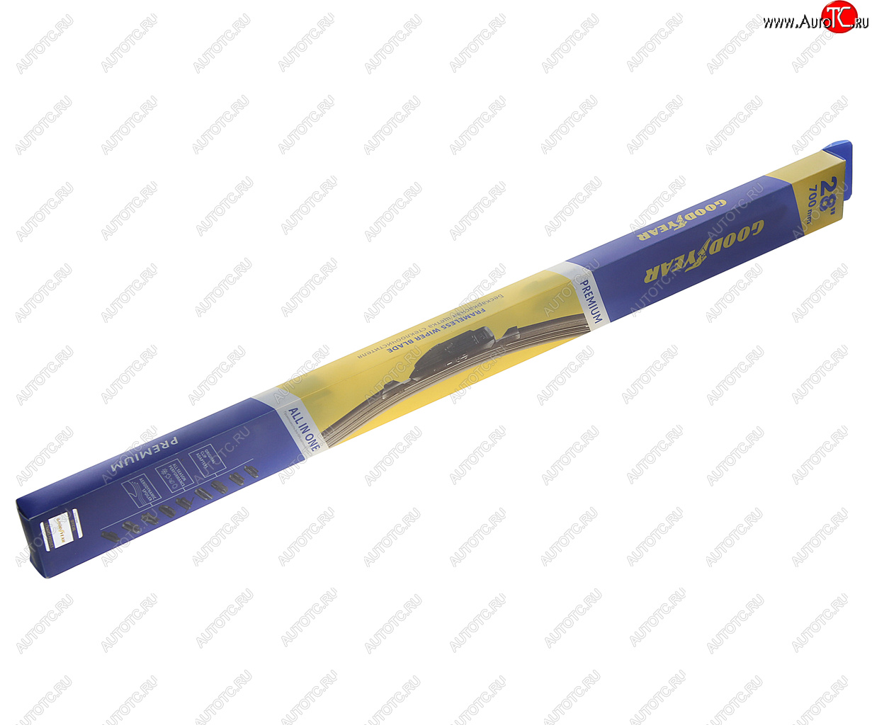 1 059 р. Щетка стеклоочистителя 700мм бескаркасная (8 адаптеров) Premium GOODYEAR GOODYEAR gy000448  с доставкой в г. Майкоп