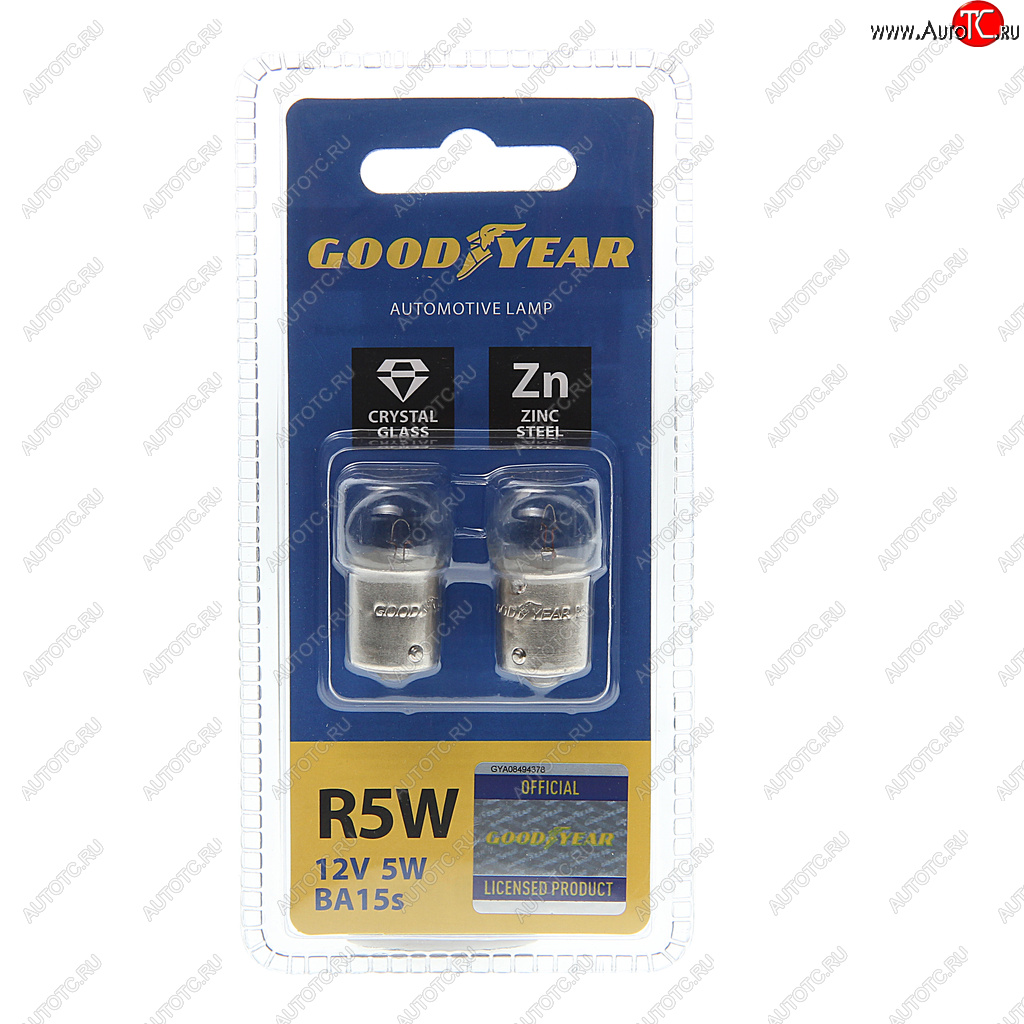 116 р. Лампа 12V R5W BA15s блистер (2шт.) GOODYEAR GOODYEAR gy012206  с доставкой в г. Майкоп