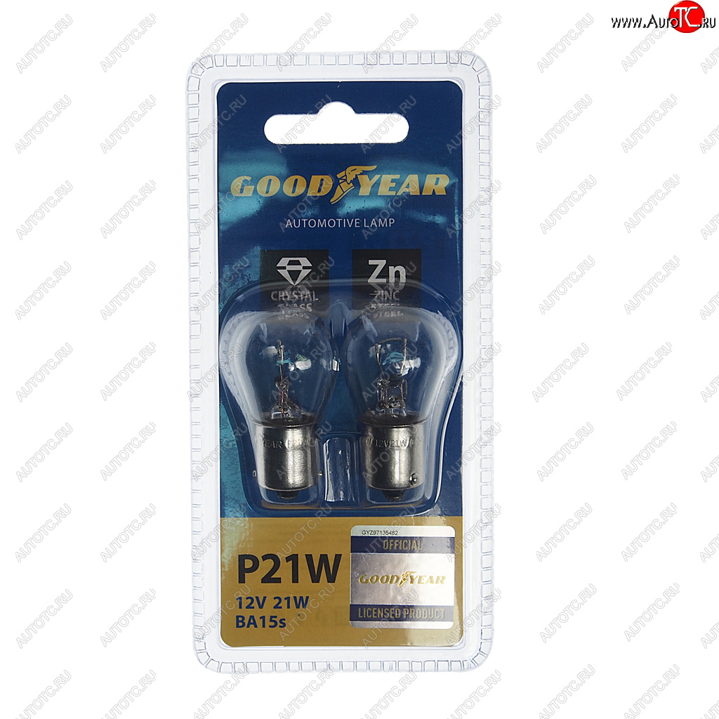 146 р. Лампа 12V P21W Ba15s блистер (2шт.) GOODYEAR GOODYEAR gy012222  с доставкой в г. Майкоп