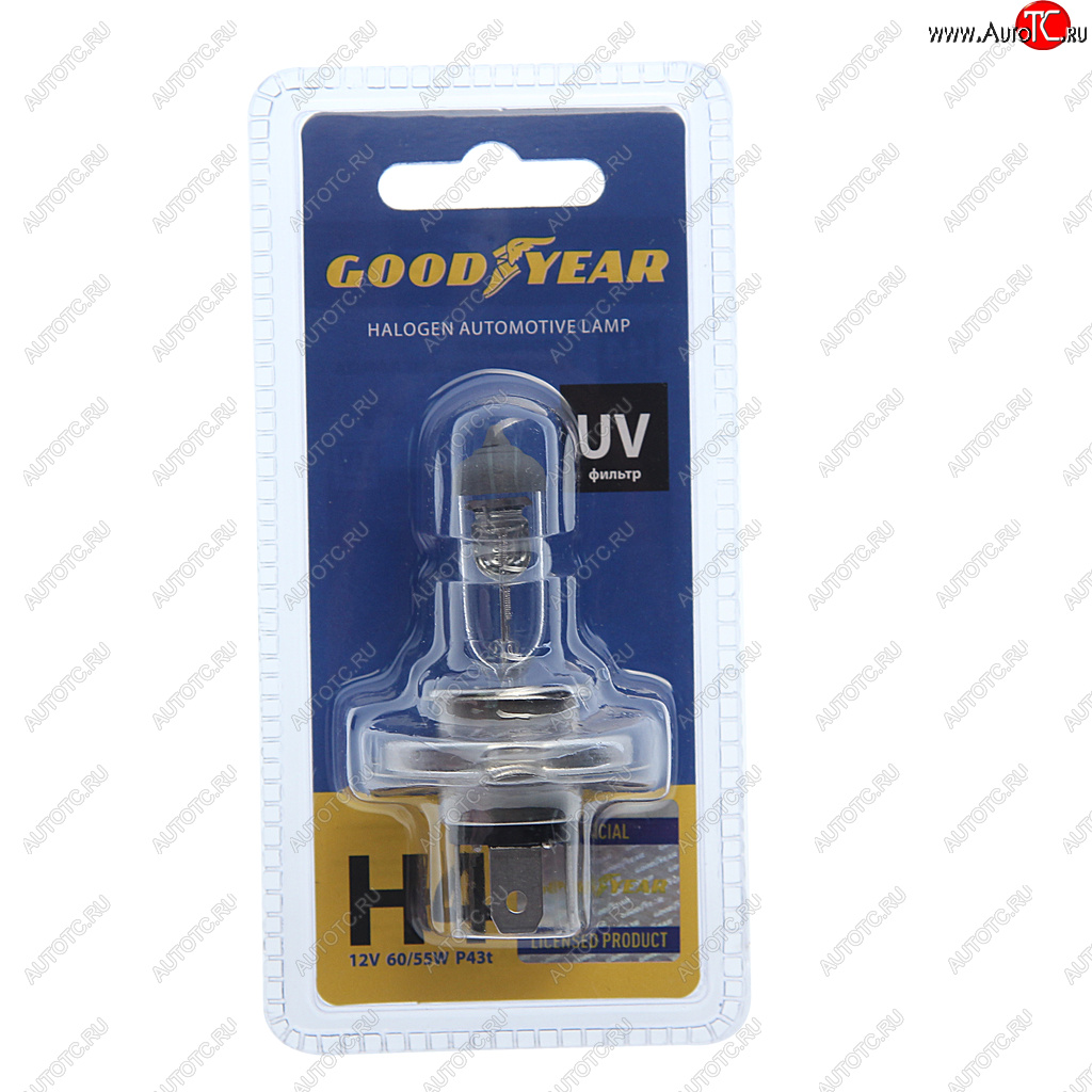399 р. Лампа 12V H4 6055W P43t блистер (1шт.) GOODYEAR GOODYEAR gy014121  с доставкой в г. Майкоп