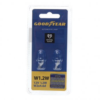 110 р. Лампа 12V W1.2W W2x4.6d блистер (2шт.) GOODYEAR GOODYEAR gy015202  с доставкой в г. Майкоп. Увеличить фотографию 1
