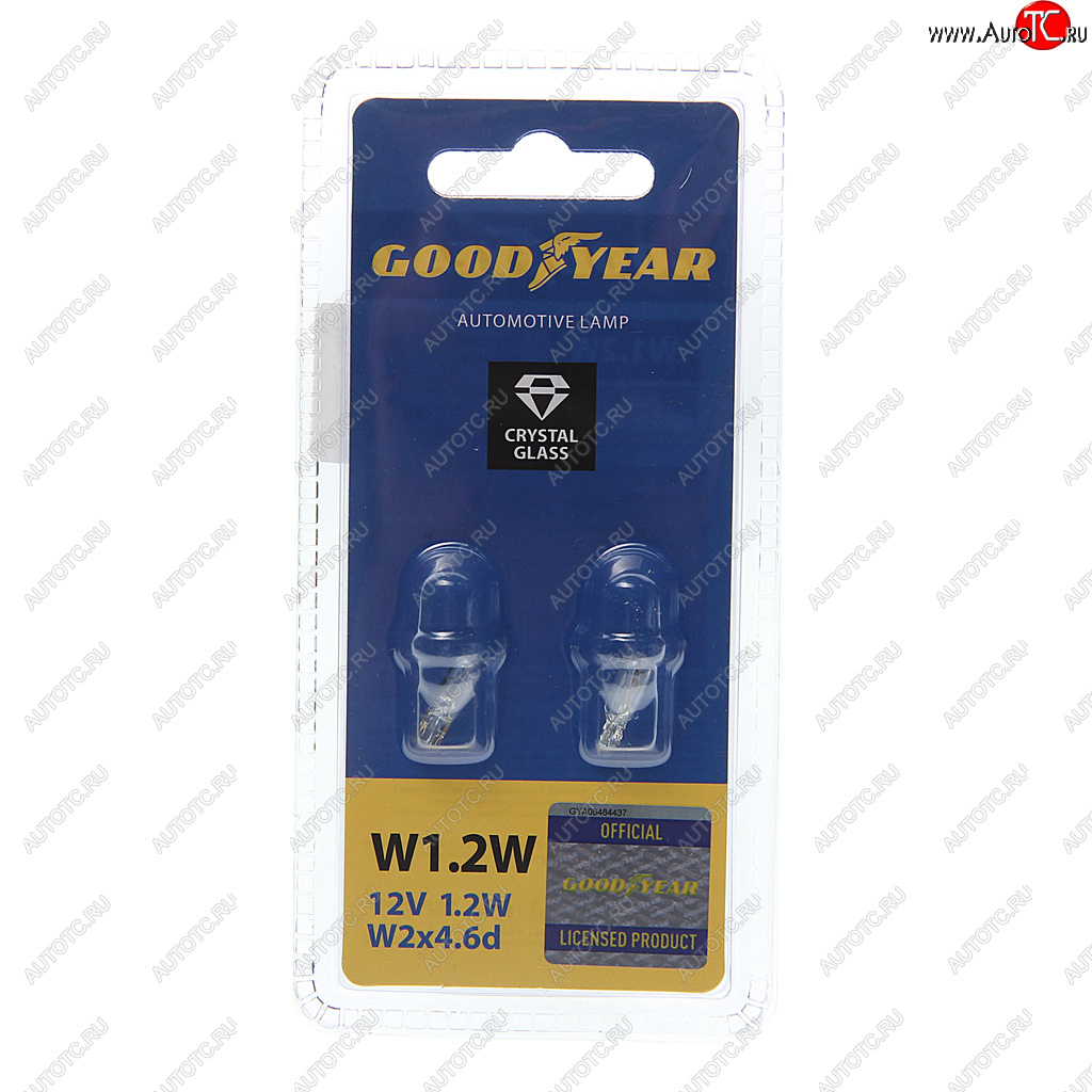 110 р. Лампа 12V W1.2W W2x4.6d блистер (2шт.) GOODYEAR GOODYEAR gy015202  с доставкой в г. Майкоп