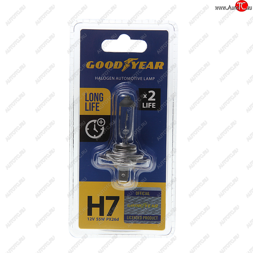 479 р. Лампа 12V H7 55W PX26d блистер (1шт.) Long Life GOODYEAR GOODYEAR gy017123  с доставкой в г. Майкоп