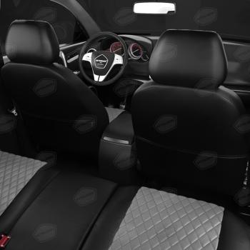 6 999 р. Авточехлы ГАЗель Next (3 высоких) экокожа черные, серая строчка ромб комплект AVTOLIDER AVTOLIDER gz30-0104-ec02-r-gra  с доставкой в г. Майкоп. Увеличить фотографию 7