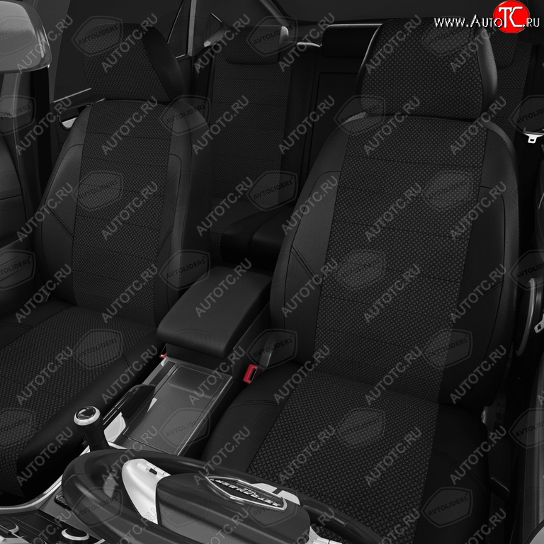 6 299 р. Авточехлы ГАЗель Next (3 высоких) экокожа-жаккард черные комплект AVTOLIDER AVTOLIDER gz30-0104-kk4  с доставкой в г. Майкоп