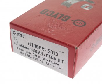 3 499 р. Вкладыши RENAULT Megane (03-) (1.5 DCI K9K) коренные (STD) комплект GLYCO GLYCO h10655std GLYCO h10655std  с доставкой в г. Майкоп. Увеличить фотографию 4