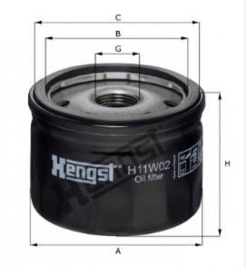 499 р. Фильтр масляный КПП RENAULT HENGST HENGST h11w02  с доставкой в г. Майкоп. Увеличить фотографию 1