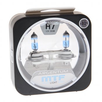 2 059 р. Лампа 12V H7 55W PX26d +80% бокс (2шт.) Argentum MTF MTF h8a1207  с доставкой в г. Майкоп. Увеличить фотографию 1