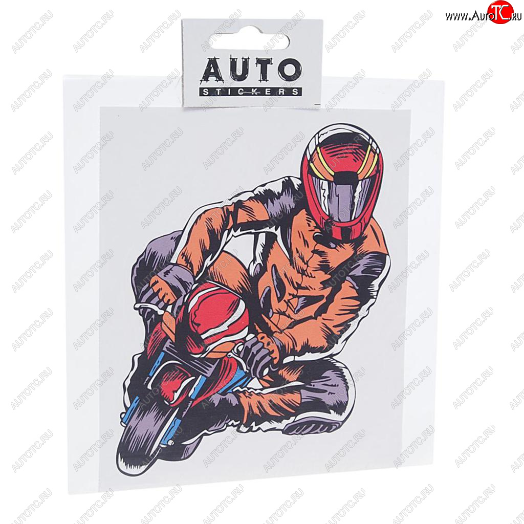 95 р. Наклейка виниловая вырезанная Мотоциклист полноцветная 13х16см AUTOSTICKERS AUTOSTICKERS хбл 03  с доставкой в г. Майкоп