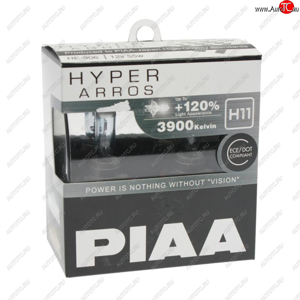 1 499 р. Лампа 12V H11 55W +120% бокс (2шт.) Hyper Arros PIAA PIAA (Пиаа) he-906-h11 PIAA (Пиаа) he-906-h11  с доставкой в г. Майкоп