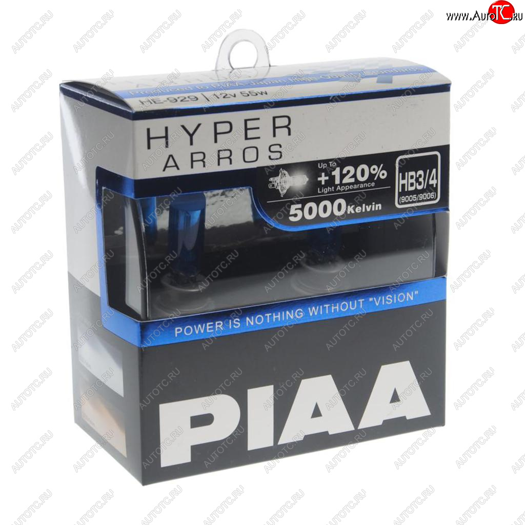 2 049 р. Лампа 12V HB3HB4 60W P20d +120% 5000K бокс (2шт.) Hyper Arros PIAA PIAA (Пиаа) he-929-hb3hb4  с доставкой в г. Майкоп