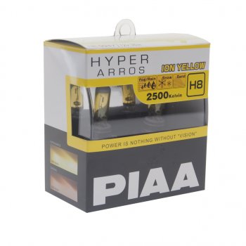 2 179 р. Лампа 12V H8 35W PGJ19-1 2500K бокс (2шт.) Hyper Arros Ion Yellow PIAA PIAA (Пиаа) he-994y-h8 PIAA (Пиаа) he-994y-h8  с доставкой в г. Майкоп. Увеличить фотографию 1
