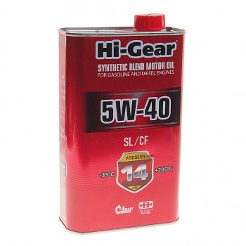 669 р. Масло моторное SYNTHETIC BLEND MOTOR OIL SL/CF 5W40 п/синт.1л HI-GEAR HI-GEAR hg1140 HI-GEAR hg1140  с доставкой в г. Майкоп. Увеличить фотографию 1