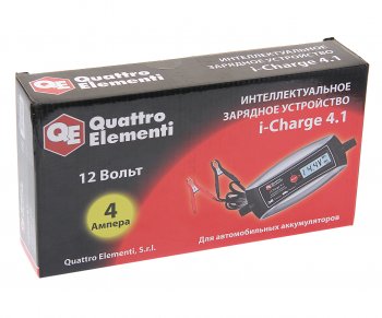 3 099 р. Устройство зарядное 6-12V 4А 55Ач QUATTRO ELEMENTI QUATTRO ELEMENTI i-charge 4.1  с доставкой в г. Майкоп. Увеличить фотографию 2