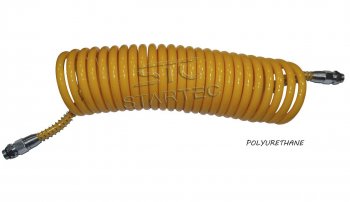 1 649 р. Шланг пневматический витой М16 L=7.5м (желтый) Polyurethane STARTEC STARTEC inf.10.165  с доставкой в г. Майкоп. Увеличить фотографию 1