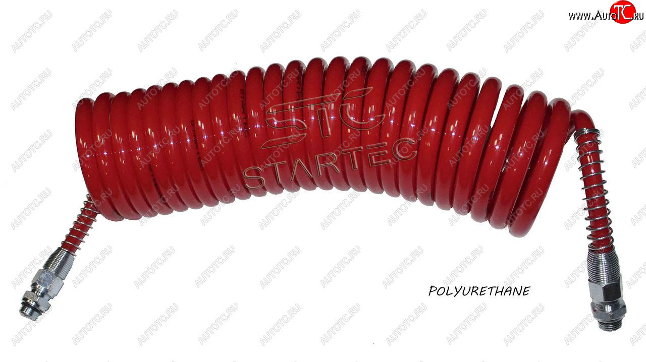 1 649 р. Шланг пневматический витой М16 L=7.5м (красный) Polyurethane STARTEC STARTEC inf.10.166  с доставкой в г. Майкоп