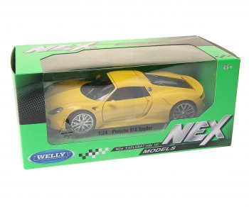 2 679 р. Модель автомобиля PORSCHE 918 Spyder металлическая (1:24) WELLY WELLY item no.24055w  с доставкой в г. Майкоп. Увеличить фотографию 1