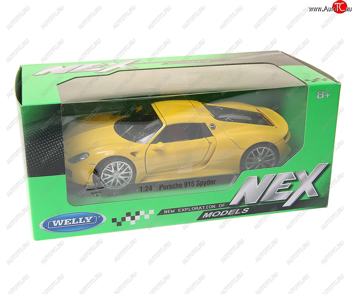 2 679 р. Модель автомобиля PORSCHE 918 Spyder металлическая (1:24) WELLY WELLY item no.24055w  с доставкой в г. Майкоп