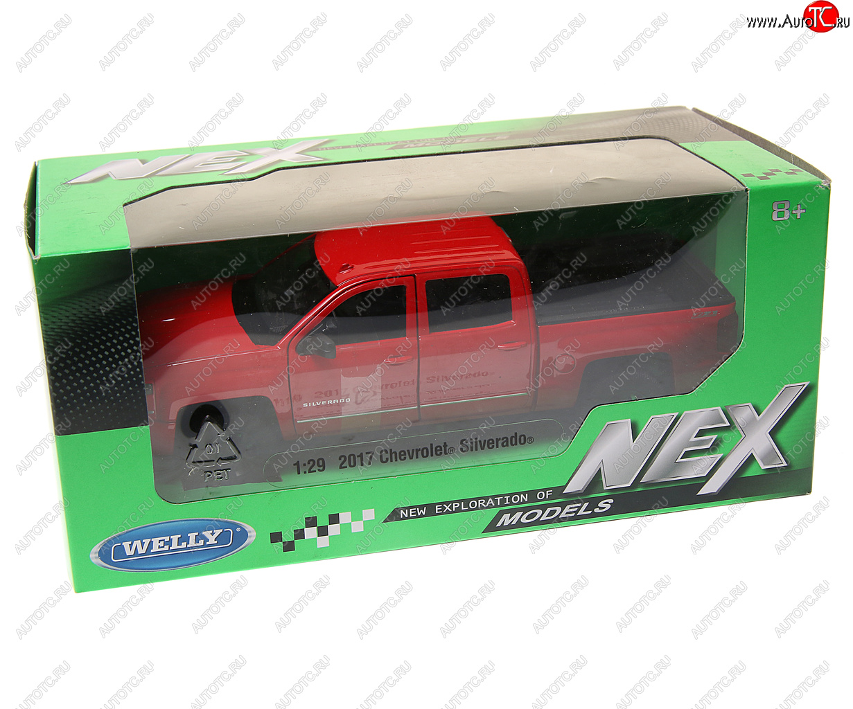 3 399 р. Модель автомобиля CHEVROLET Silverado металлическая (1:29) WELLY WELLY item no.24083w  с доставкой в г. Майкоп