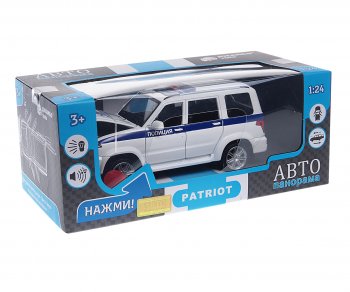3 499 р. Модель автомобиля УАЗ-3163 Патриот металлическая (1:24) АВТОПАНОРАМА АВТОПАНОРАМА jb1251154  с доставкой в г. Майкоп. Увеличить фотографию 1