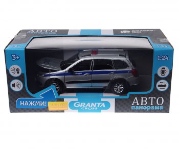 3 499 р. Модель автомобиля ЛАДА Granta Cross (полиция) металлическая (1:24) АВТОПАНОРАМА АВТОПАНОРАМА jb1251202  с доставкой в г. Майкоп. Увеличить фотографию 2