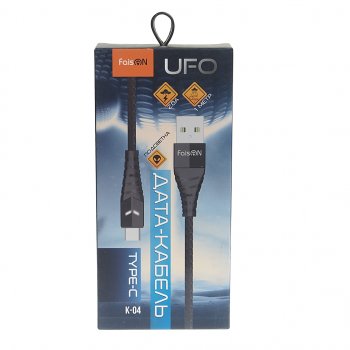 190 р. Кабель iPhone (5-) 1м FAISON FAISON k-04 ufo black  с доставкой в г. Майкоп. Увеличить фотографию 2